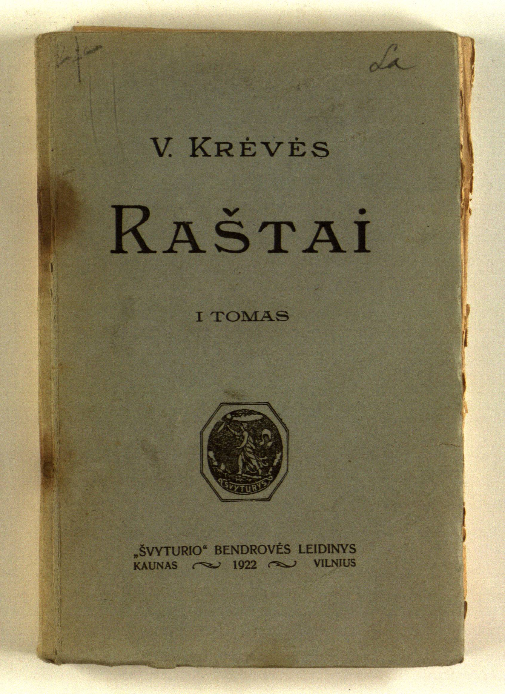 Raštai. I tomas. Sutemose