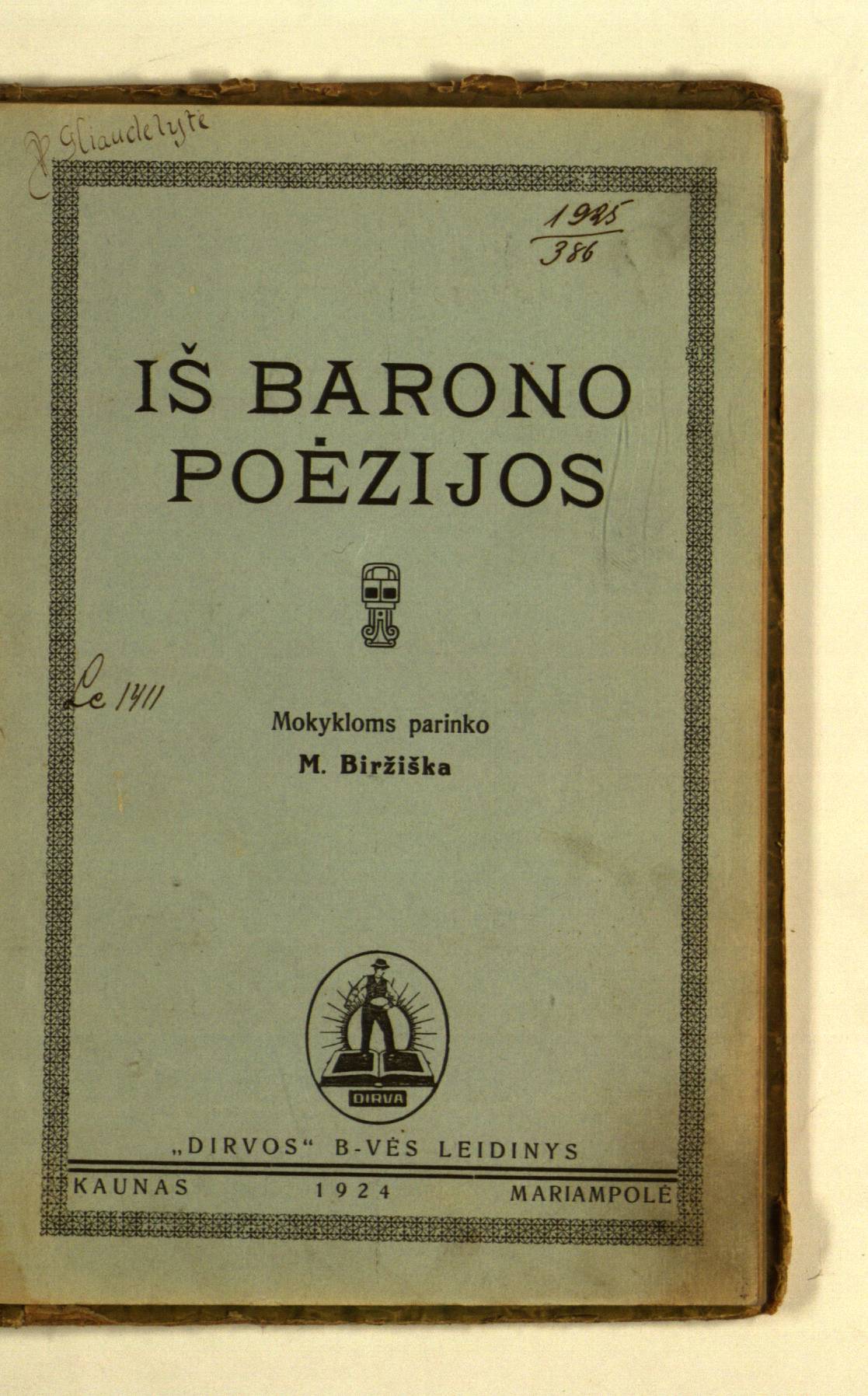 Iš Barono poėzijos