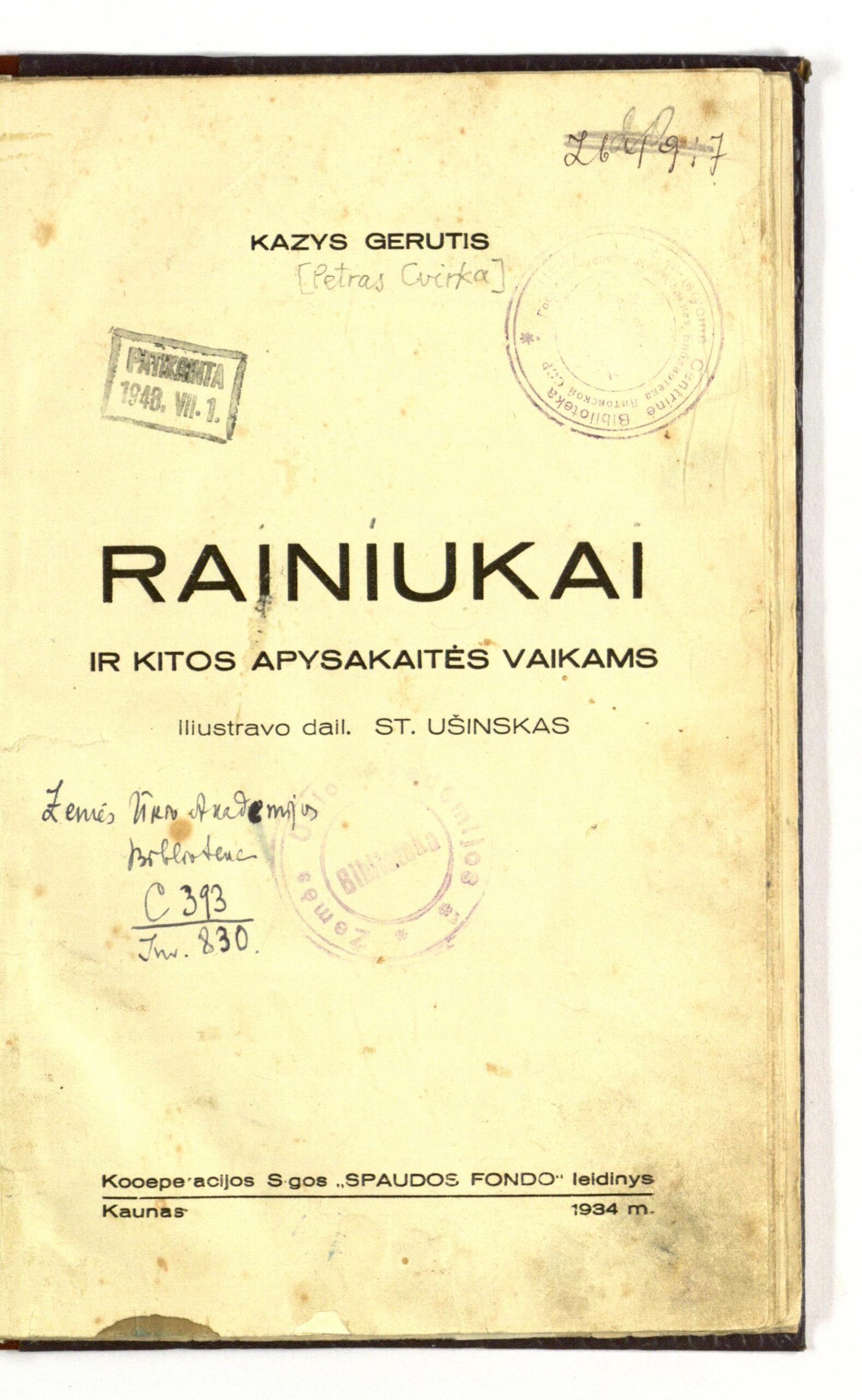 Rainiukai ir kitos apysakaitės vaikams